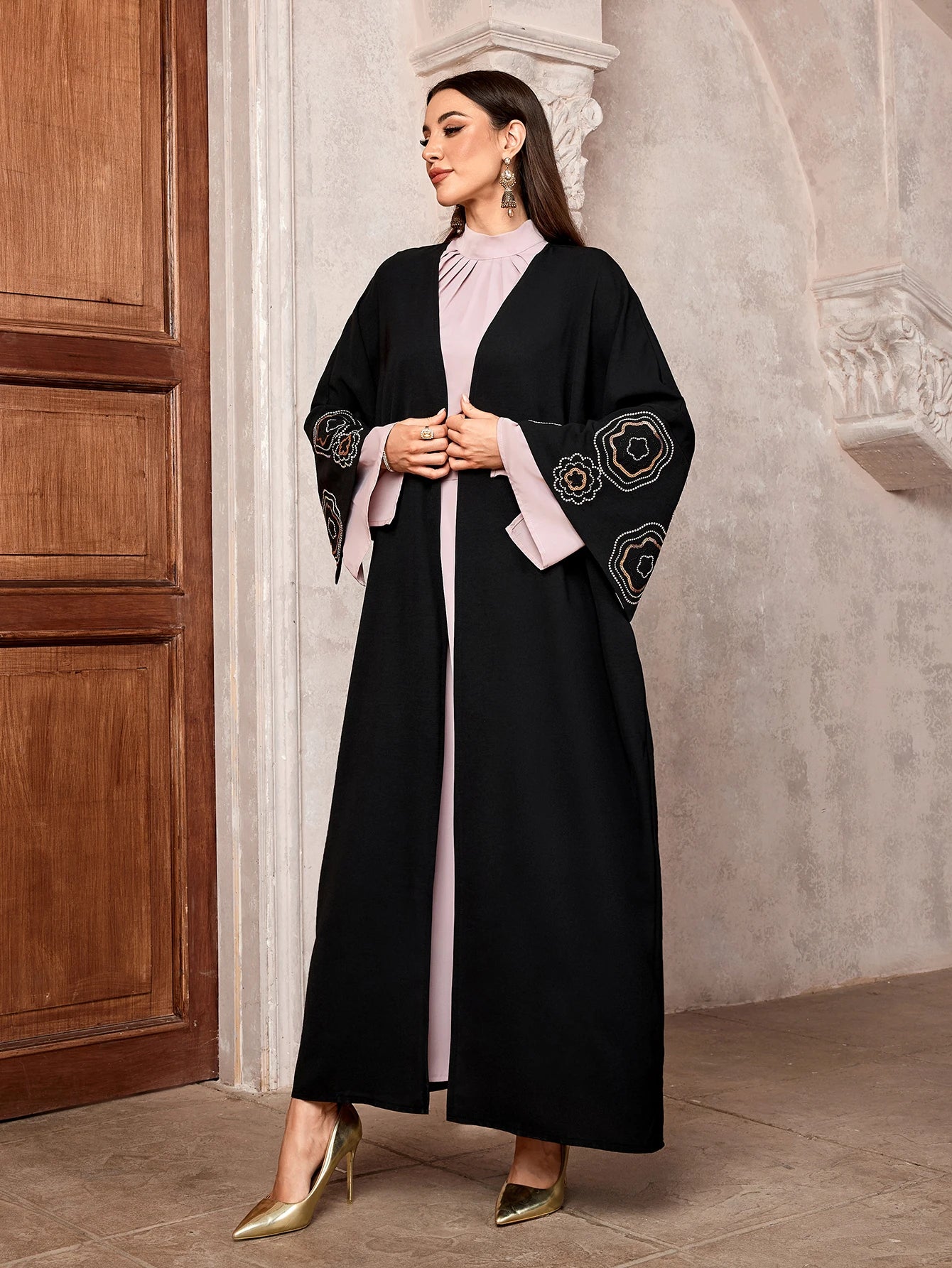 Dubai Turkey Abayas  For Women Modest Dress Ramadan Eid Embroidery Kimono Musulmane Kaftan Oversize Islamic Robe Open Abaya