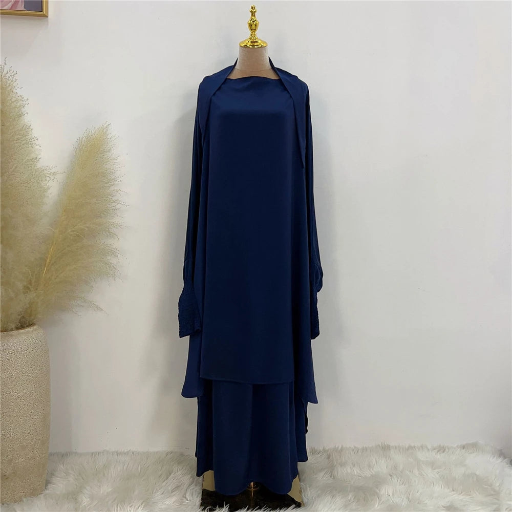 Khimar Abaya 2 Piece Set Elegant Modest Muslim Dress