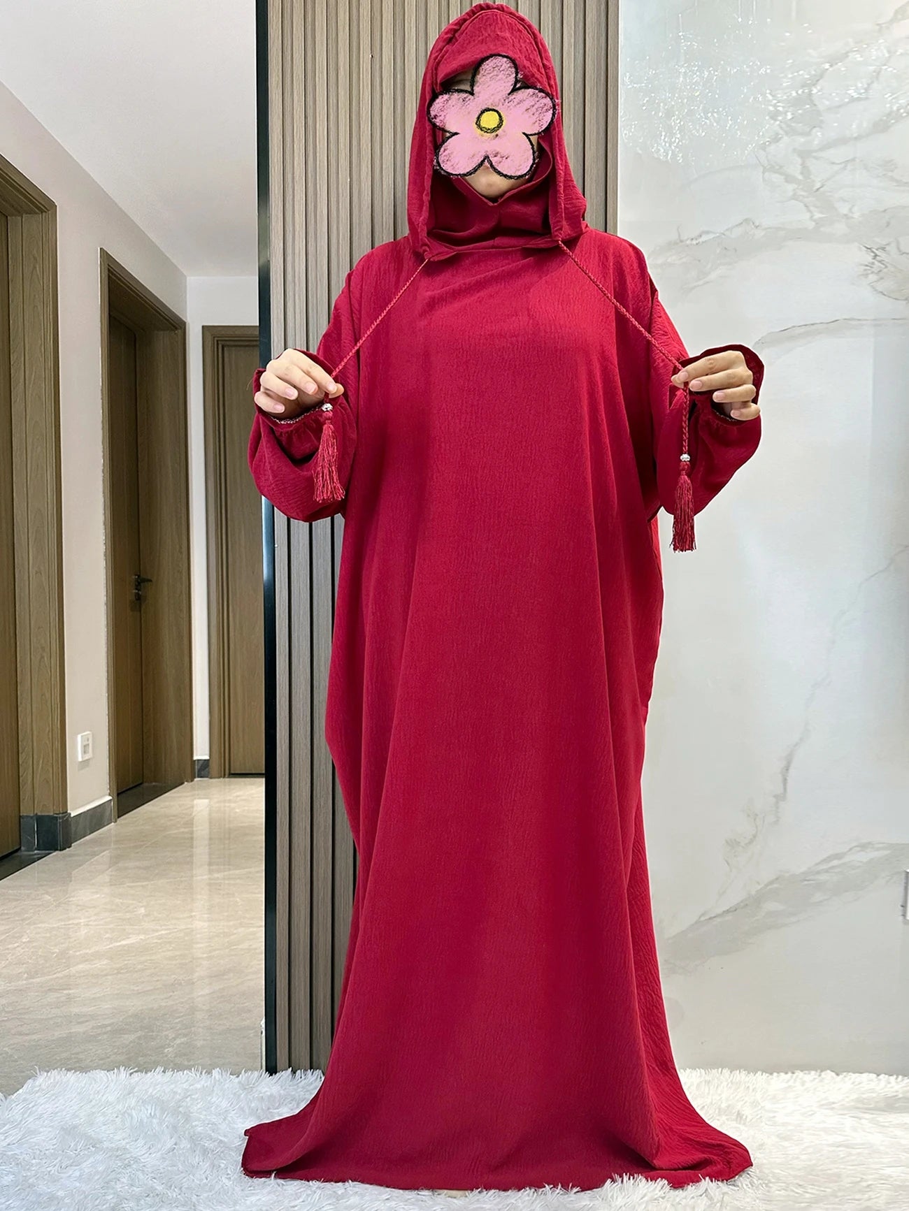 Cotton Abaya Maxi Dress with Hood
