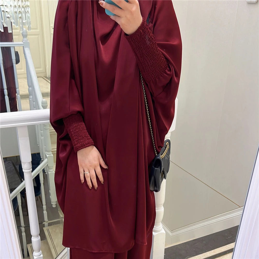 Khimar Abaya 2 Piece Set Elegant Modest Muslim Dress