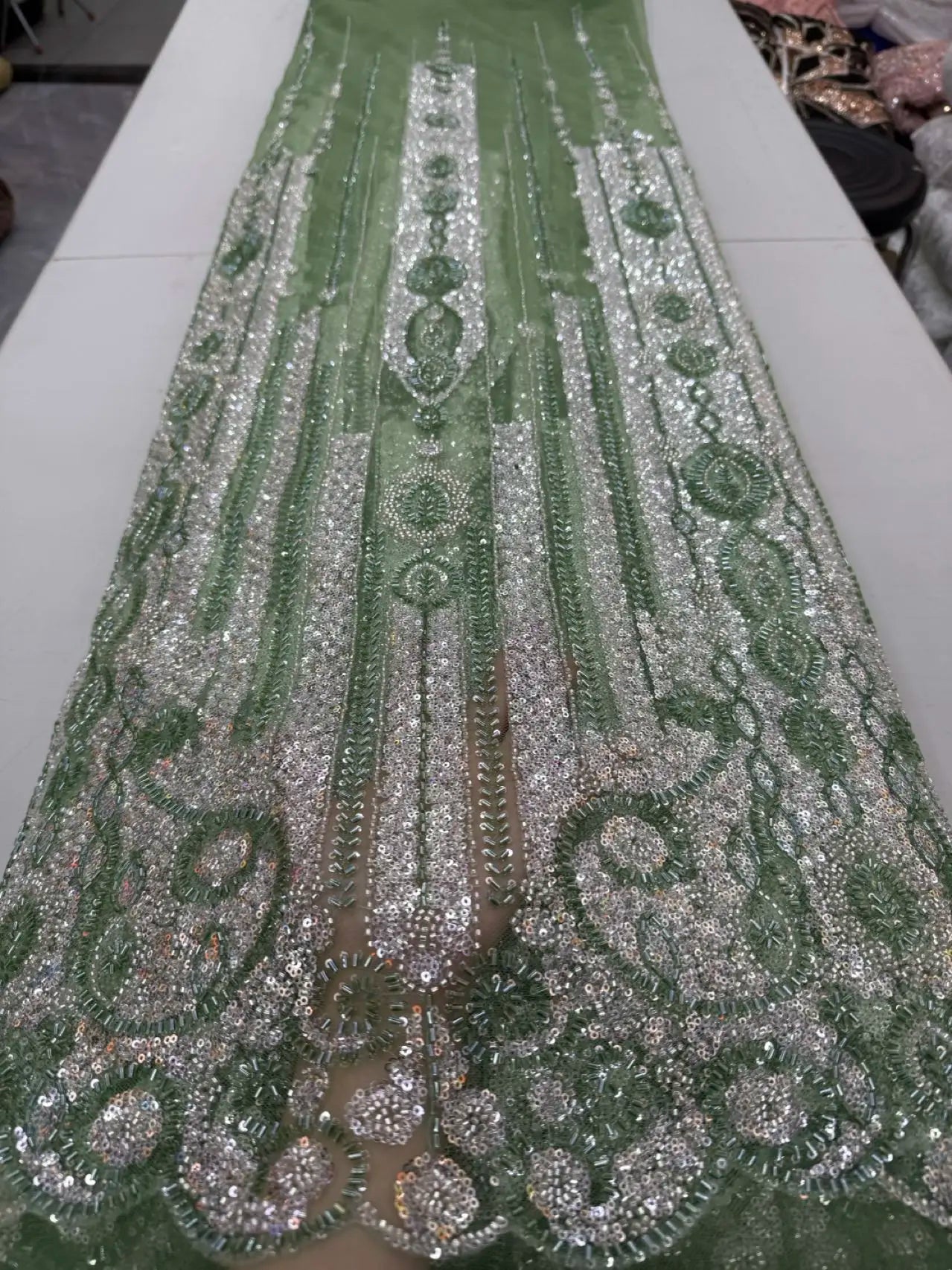 African Nigerian High-Quality Sequins Beads Stone Prom Dresses