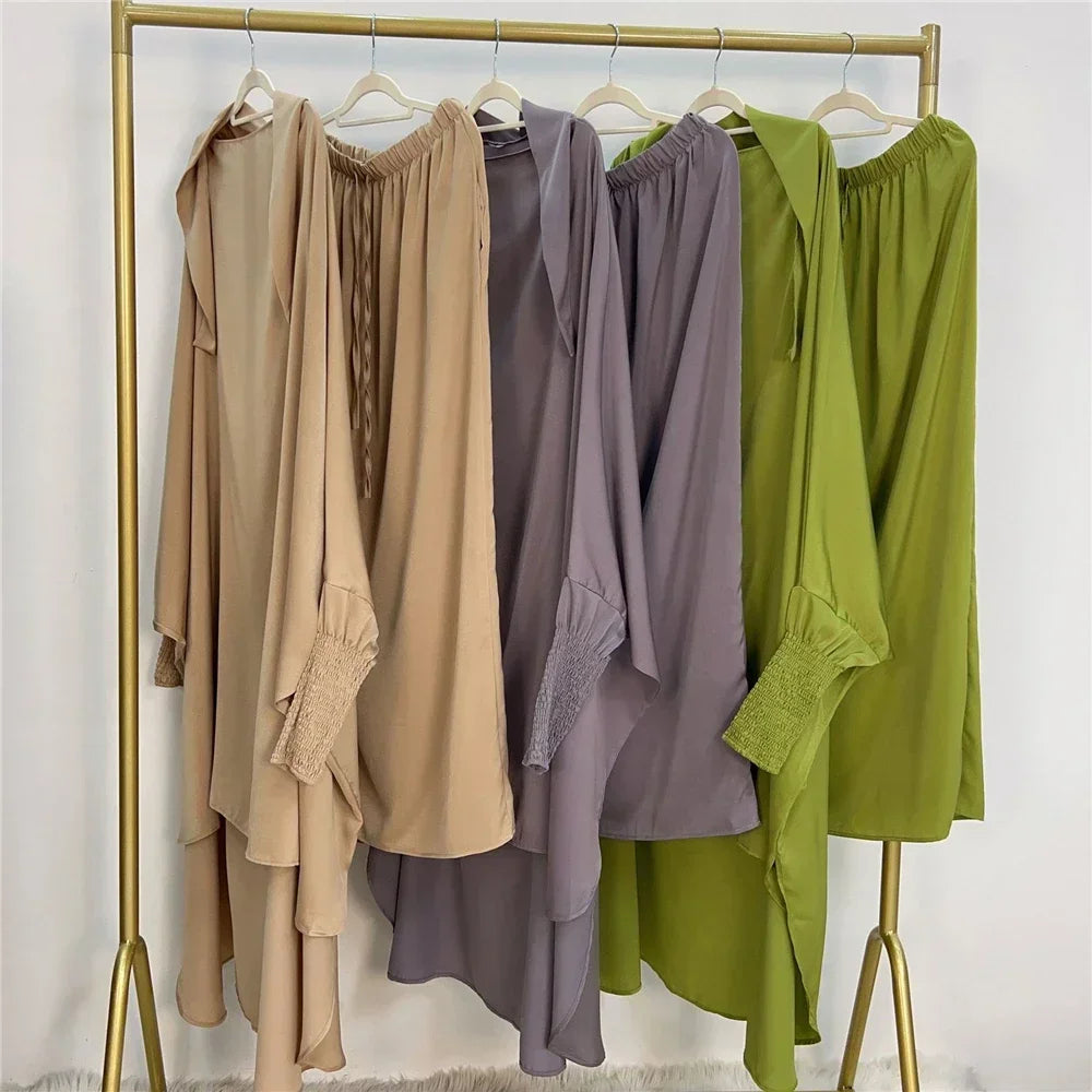 Khimar Abaya 2 Piece Set Elegant Modest Muslim Dress