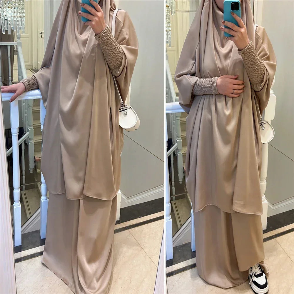 Khimar Abaya 2 Piece Set Elegant Modest Muslim Dress