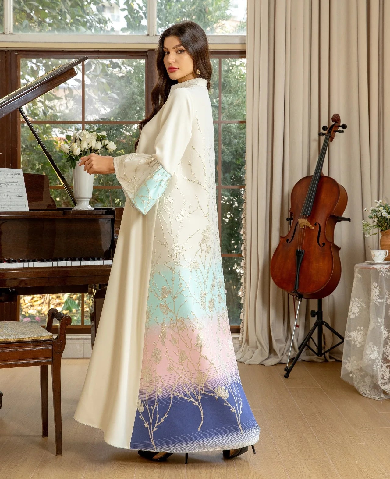 Muslim Dress  Elegant long sleeve  Dubai Abaya