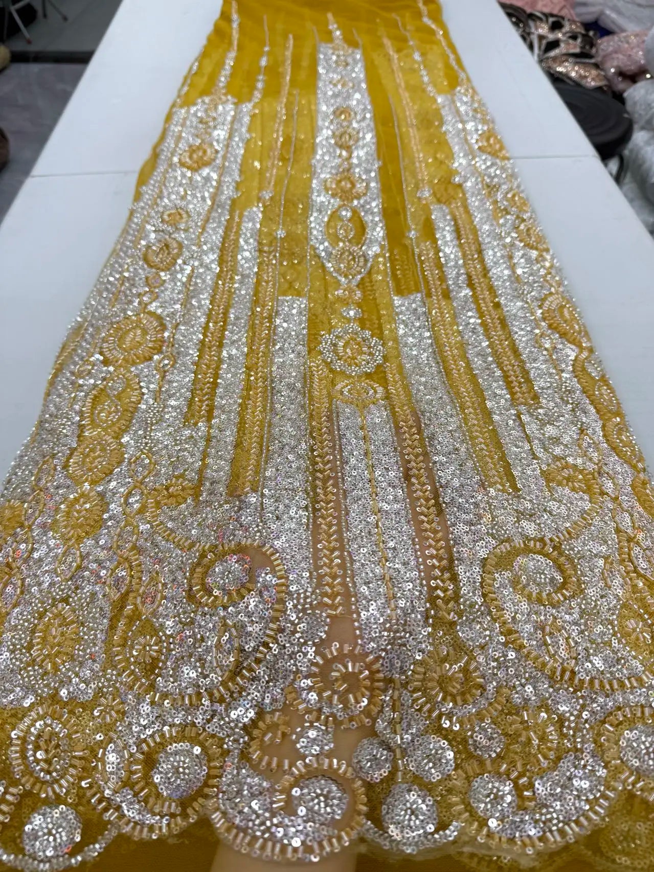 African Nigerian High-Quality Sequins Beads Stone Prom Dresses
