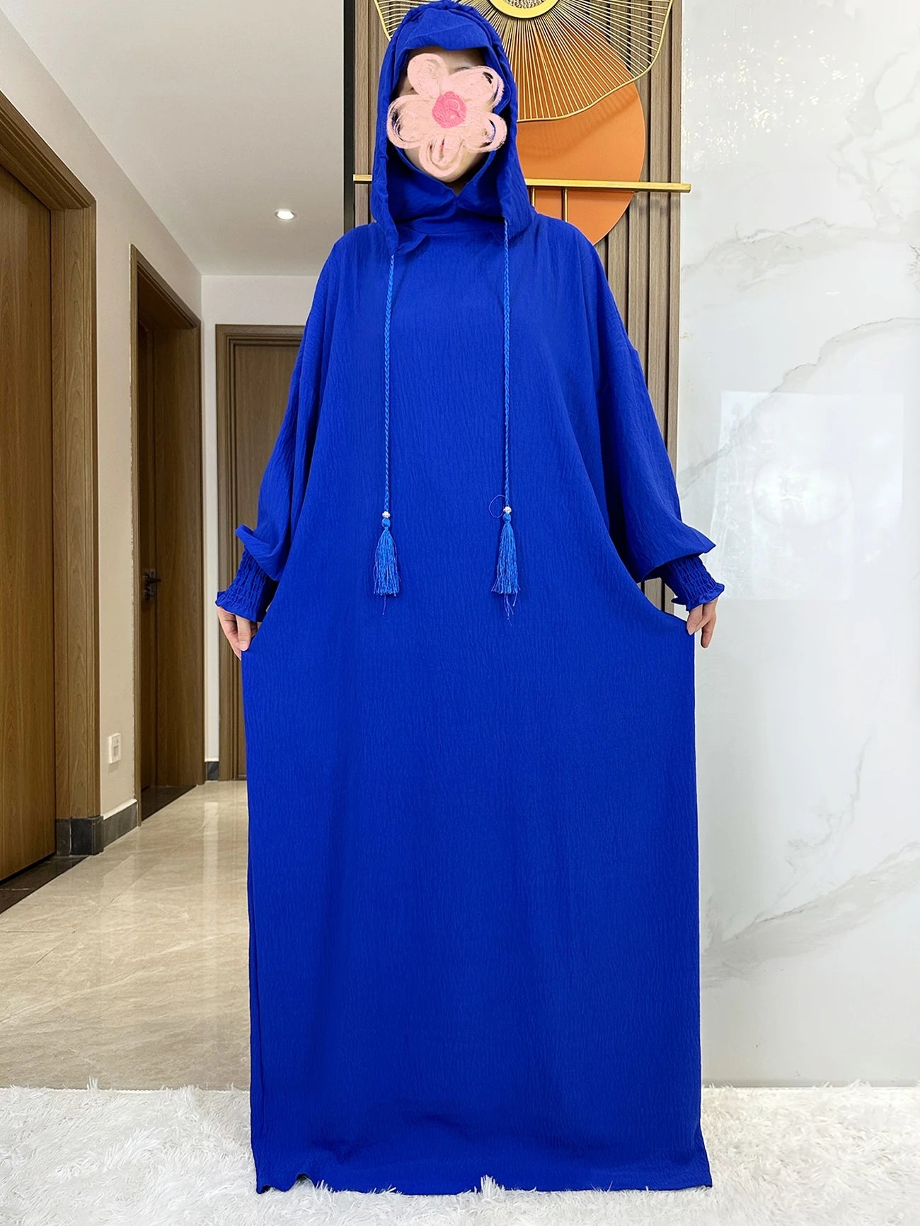 Cotton Abaya Maxi Dress with Hood