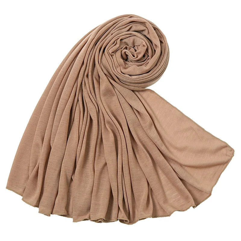 Soft Jersey Hijab - Plain, Lightweight & Stretchy
