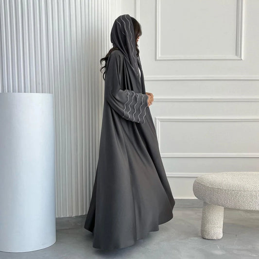 Open Abaya Dubai Style with Scarf