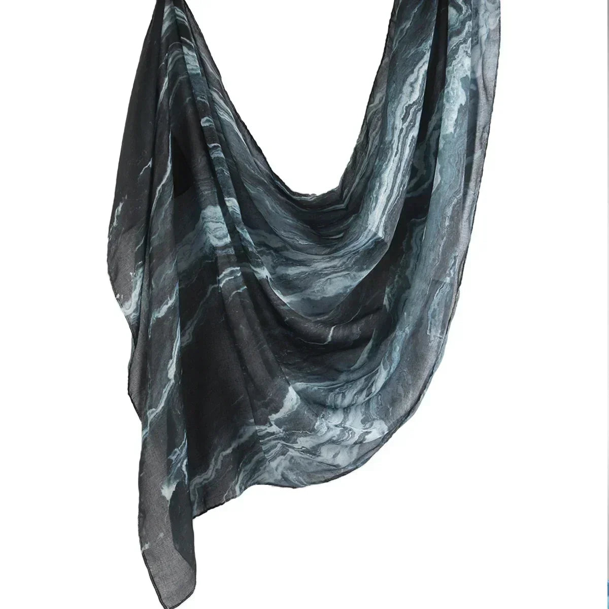 Brushstroke Bloom Hijab - Watercolor Print Breathable Scarf