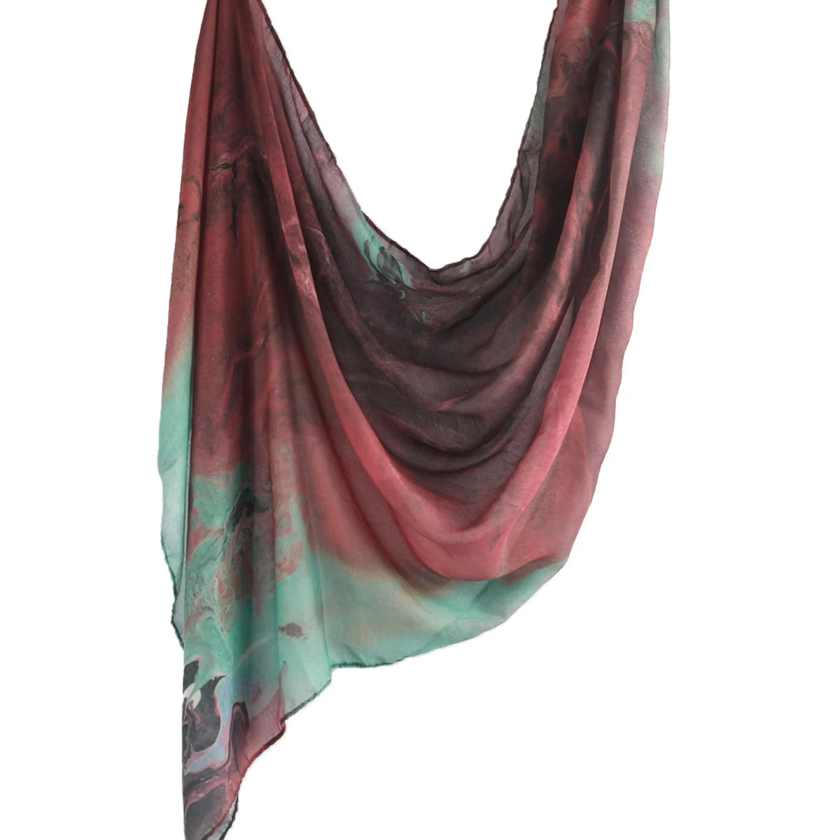 Brushstroke Bloom Hijab - Watercolor Print Breathable Scarf