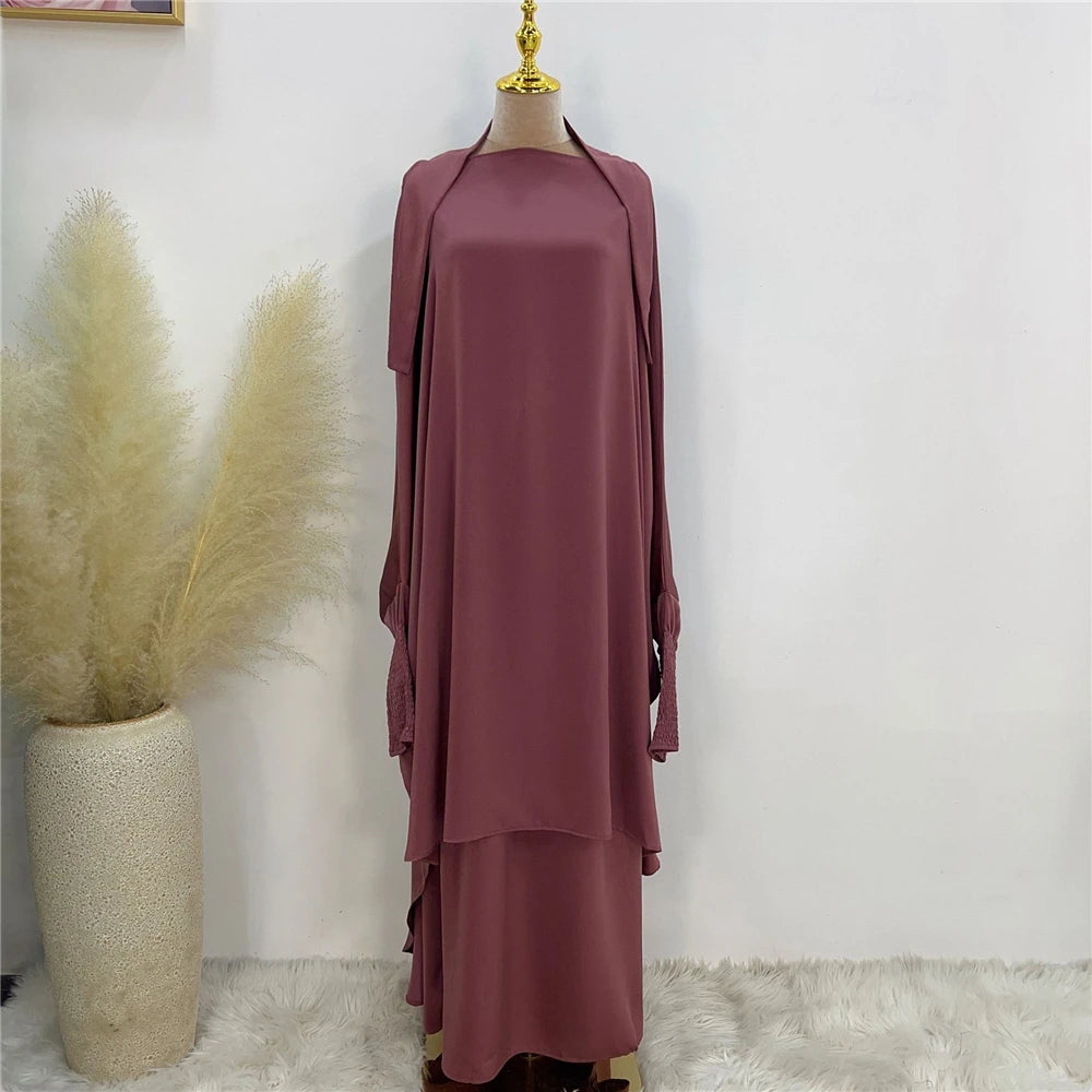 Khimar Abaya 2 Piece Set Elegant Modest Muslim Dress