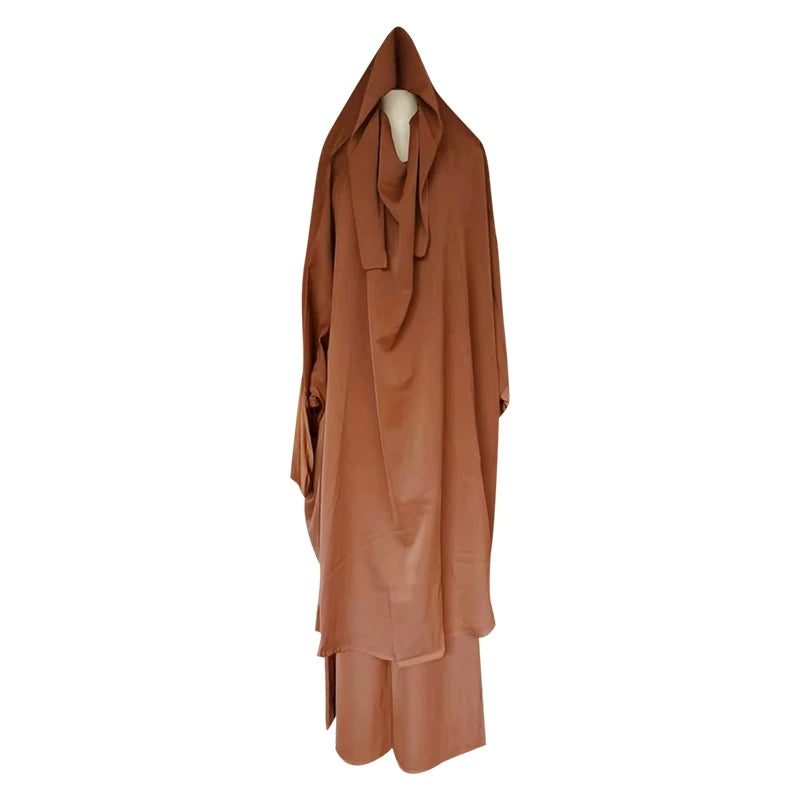 Khimaar Abayah Full Cover 2 Piece Set Muslim Dress