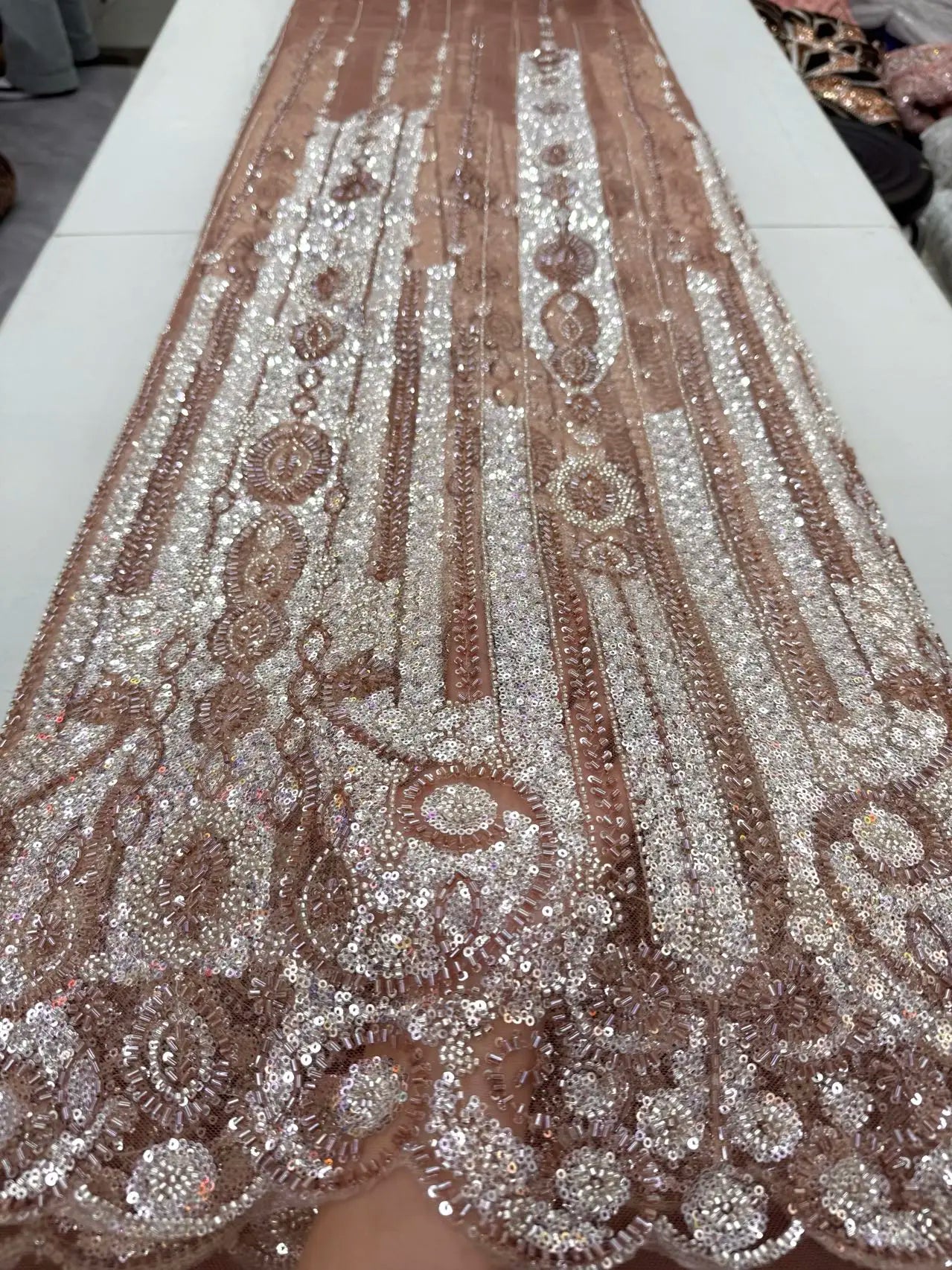 African Nigerian High-Quality Sequins Beads Stone Prom Dresses