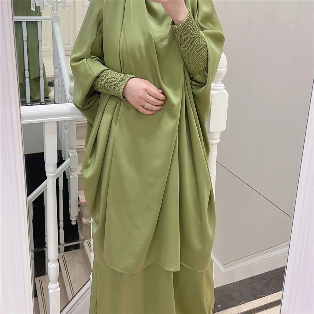 Khimar Abaya 2 Piece Set Elegant Modest Muslim Dress