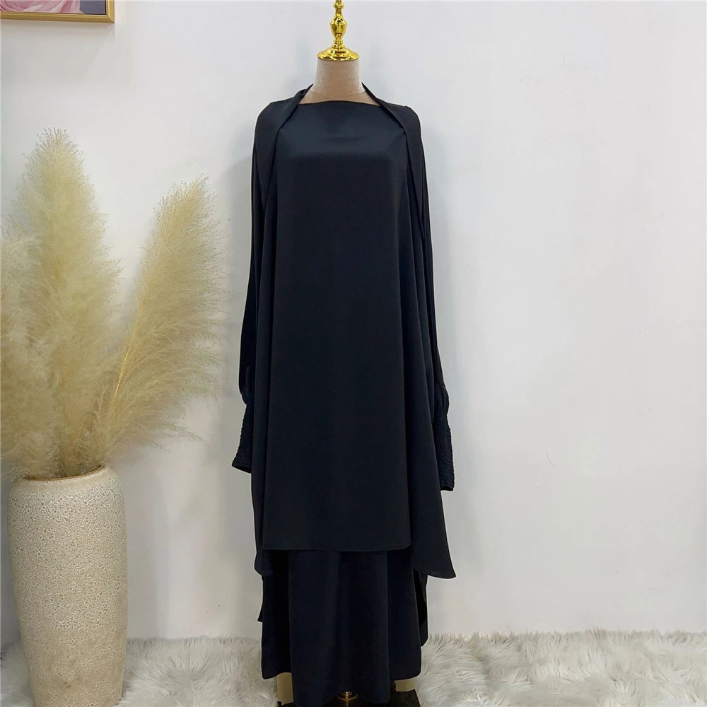 Khimar Abaya 2 Piece Set Elegant Modest Muslim Dress
