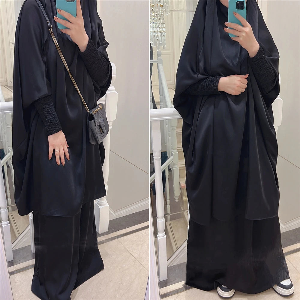 Khimar Abaya 2 Piece Set Elegant Modest Muslim Dress