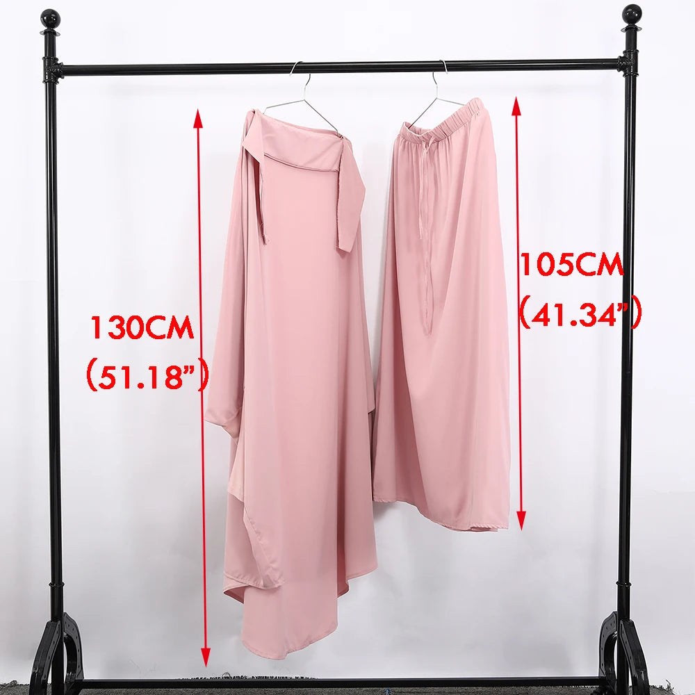 Khimaar Abayah Full Cover 2 Piece Set Muslim Dress