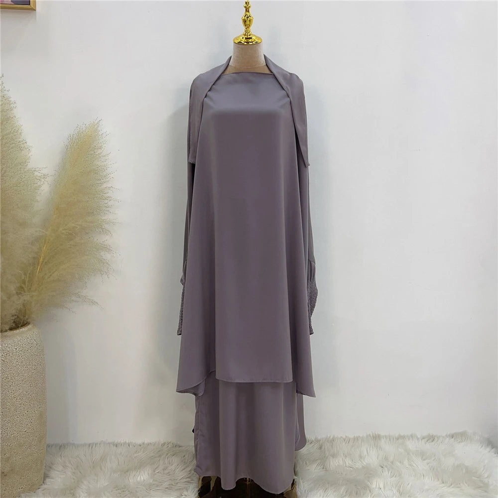Khimar Abaya 2 Piece Set Elegant Modest Muslim Dress