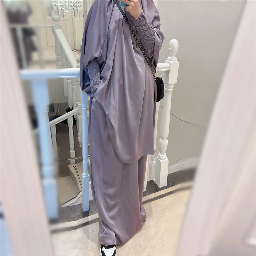 Khimar Abaya 2 Piece Set Elegant Modest Muslim Dress
