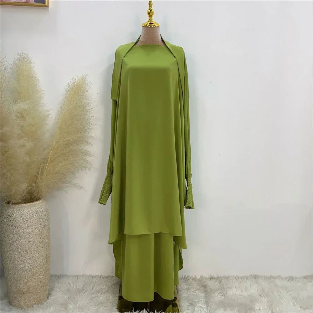 Khimar Abaya 2 Piece Set Elegant Modest Muslim Dress