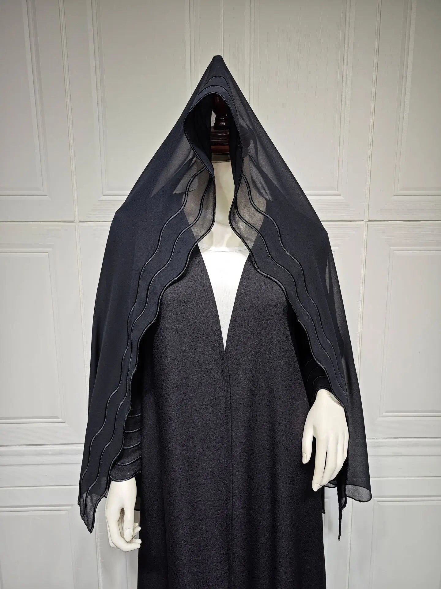 Open Abaya Dubai Style with Scarf