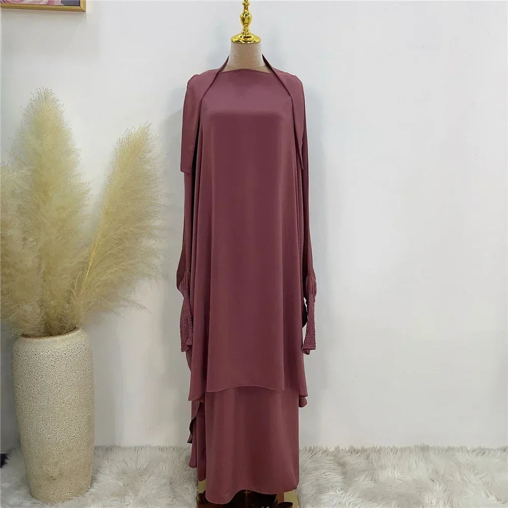 Khimar Abaya 2 Piece Set Elegant Modest Muslim Dress